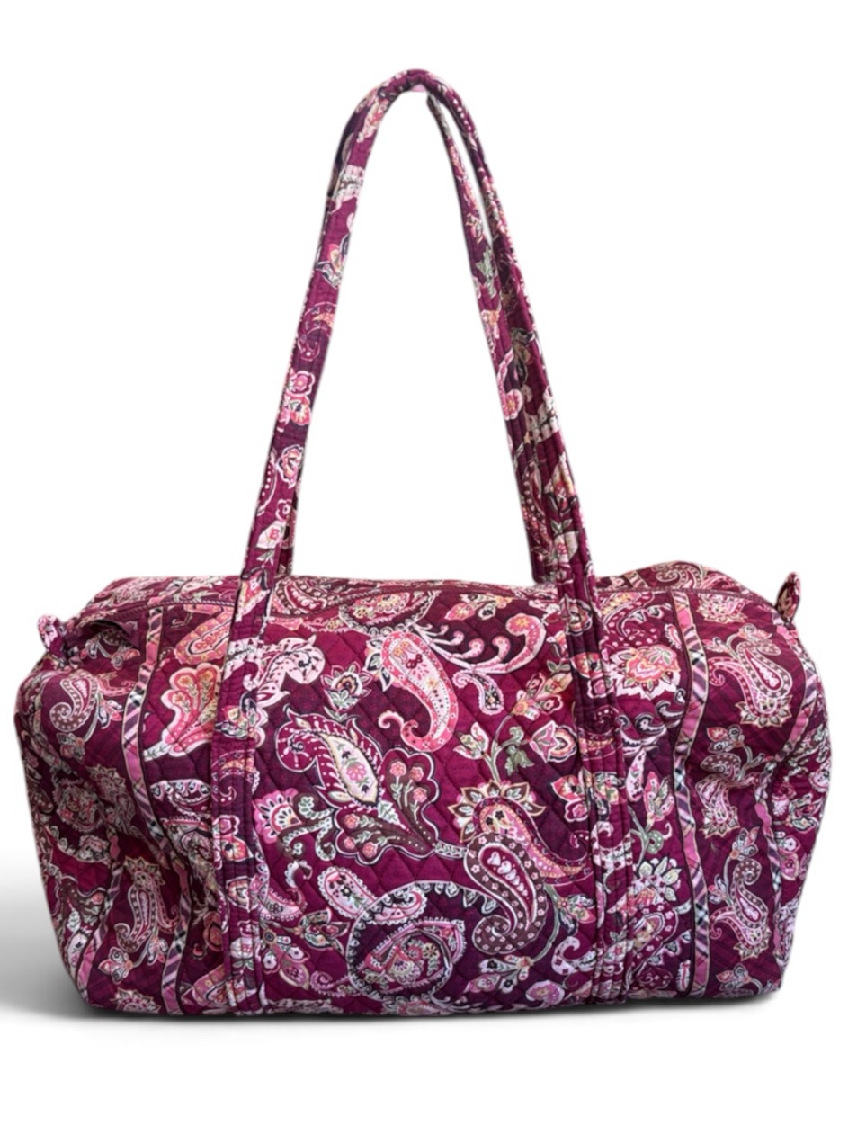 Vera Bradley Piccadilly Plum Large Quilted Paisley Travel Duffel Bag